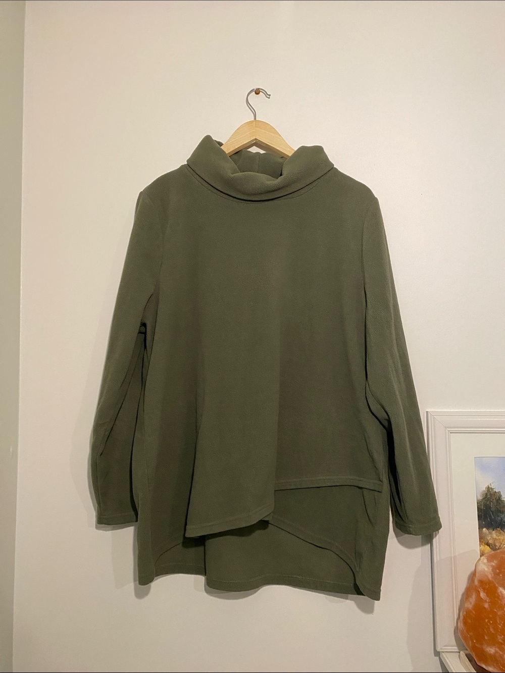 Olive Cowl-Neck Tunic Sweater